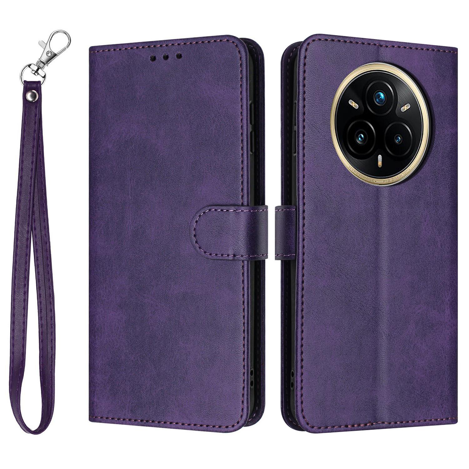 

For Realme 14 Pro 5G Case Flip Stand PU Leather Wallet Phone Cover Calf Texture Purple