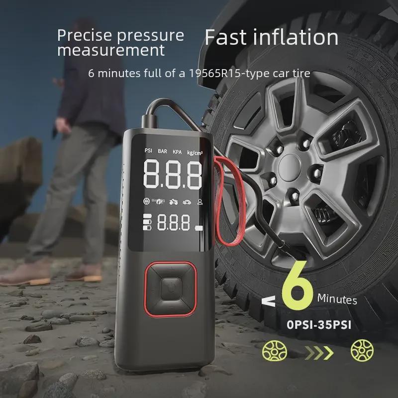 Wireless Portable Air Pump & Power Bank for Cars, Bikes & Tires