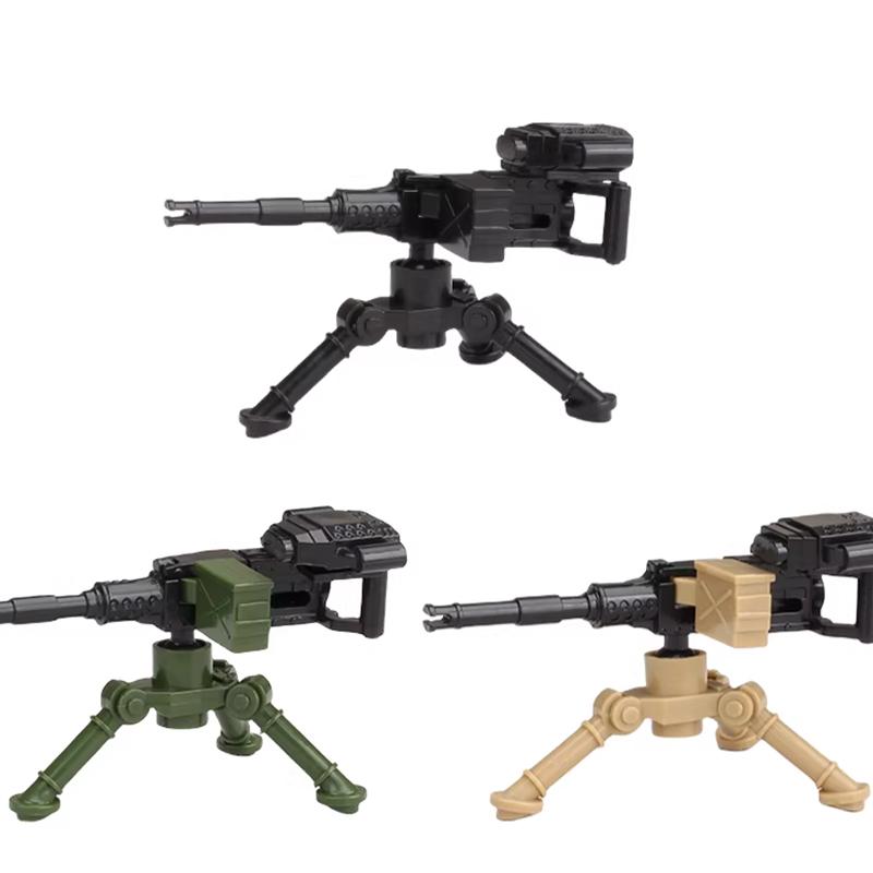 Army WWII Soldier Figure Armaments Brick Playset Gatling M2 Heavy Machine Aviation Gun NSV Bullet Chain Mortar ZB53 Toys Playsetss T12