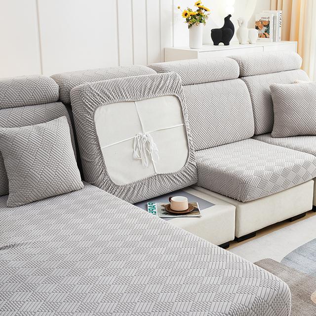 Funda de Cojín Jacquard para Asiento de Sofá para Sala de Estar Mascotas Niños Alfombrilla Funda para Silla de Comedor Funda Elástica Extraíble para Muebles