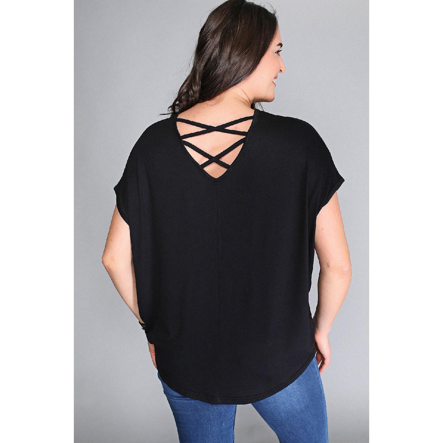 

Women s Back Cross Short Sleeve Blouse M9145 38-40