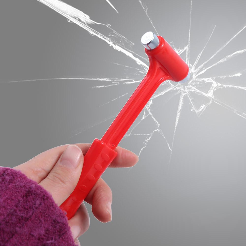 Mini Car Safety Hammer Red Window Glass Breaker Universal Seat Belt Cutter Home