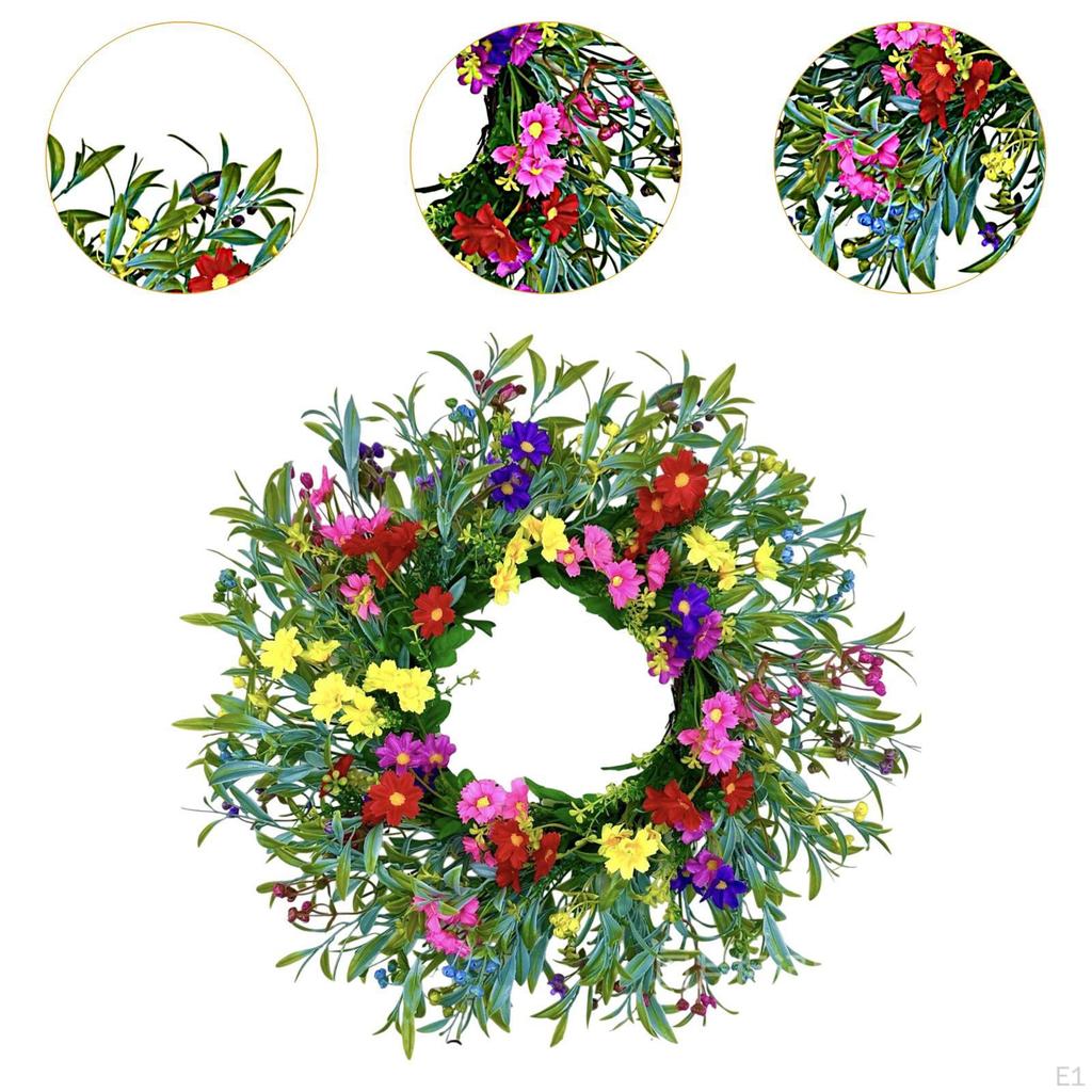 Artificial Flower Wreath Front Door Garland Decorative Spring and Summer Wedding Decor for