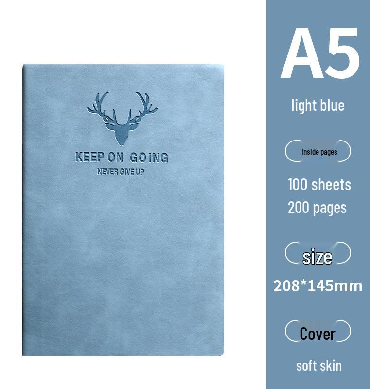 Deer Head Buckle A5 Notebook - Business Thick Notepad for Meeting Minutes