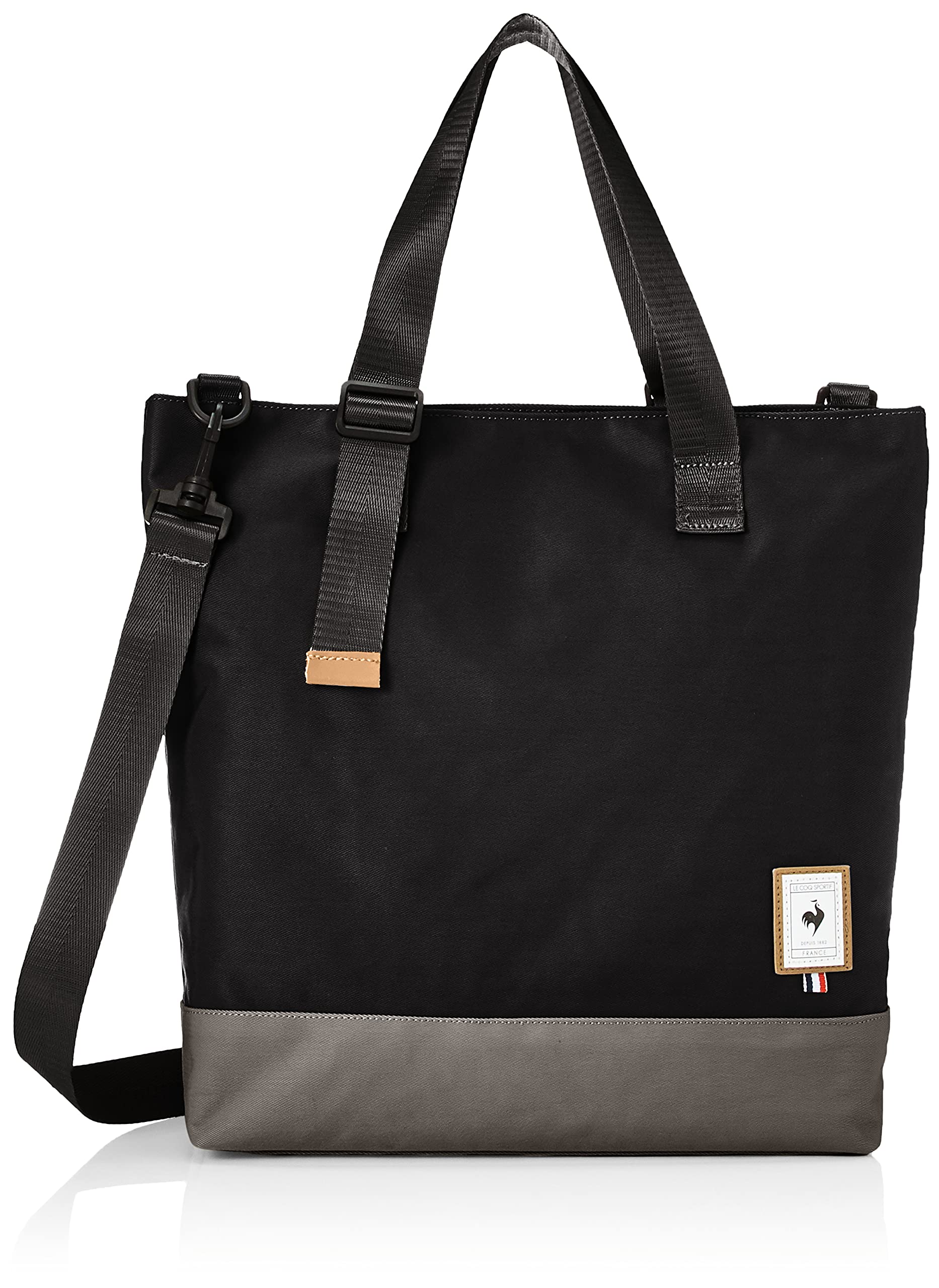 

Coq antibacterial nylon bag Andilee A4 size bicolor tote bag Black [Le Sportif] Water-repellent, deodorizing, 2-way чорний