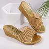 Women Slip On Wedge Sandals Open Toe Casual Summer Shoes Lightweight Comfortable Footwear for Daily Wear
