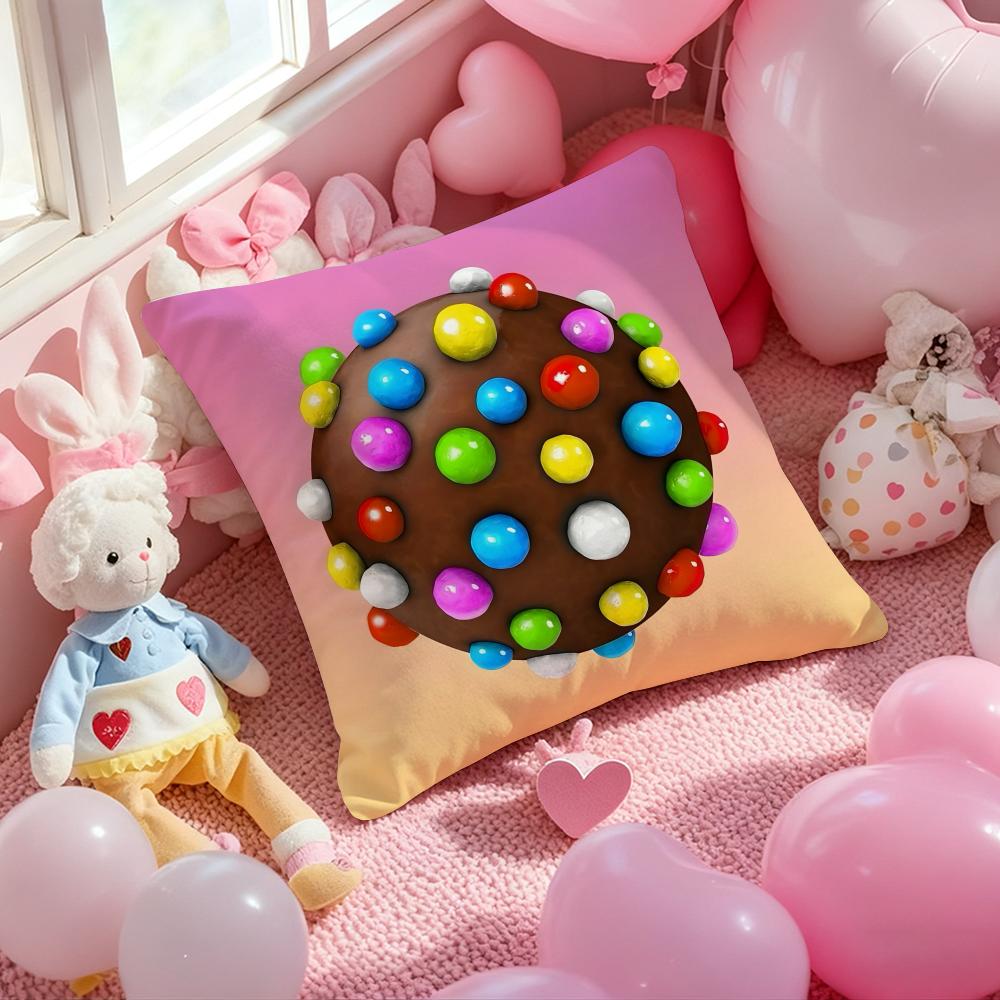 Games C-Candy Crush Sagaes Cushion Cover Pattern Printed Pillowcase for Living Room Sofa Cushion Cover & Bedroom Decor