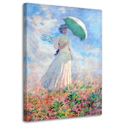 Canvas Print REPRODUCTION Woman with Umbrella - C.Monet
