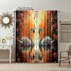 2 Pcs   Versatile Polyester Transparent Curtains for Home Decoration Valentine's Day Love Flower for Use In Bedrooms and Living