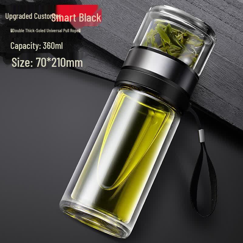 Portable Double-Layer Tea Infuser Glass Bottle
