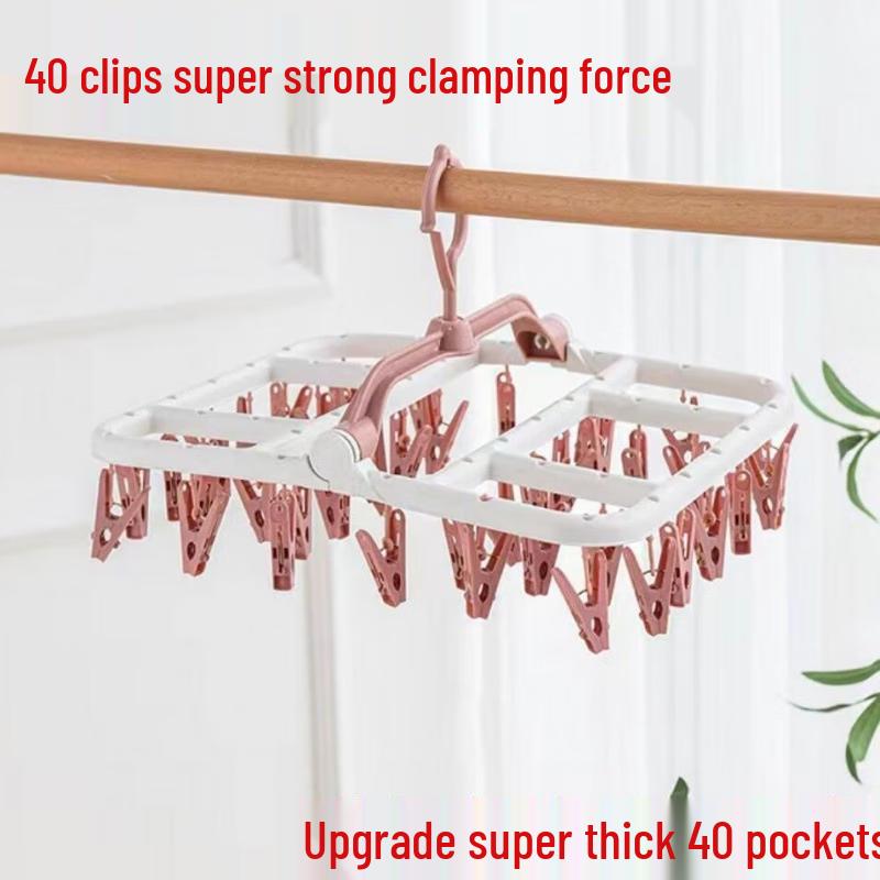 Multi-Clip Clothes Drying Hanger
