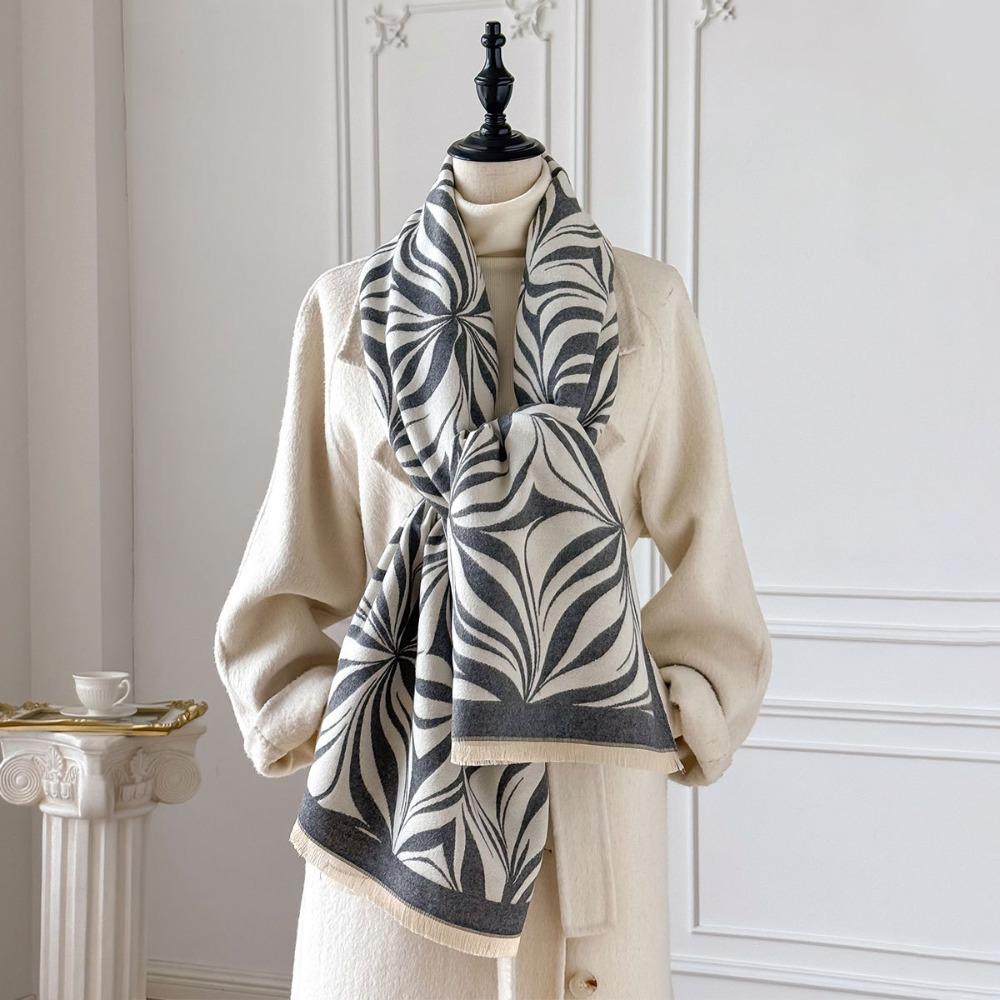 Luxury Imitation Cashmere Scarf Versatile Warm Pashmina Shawls Windproof Thick Poncho Scarves