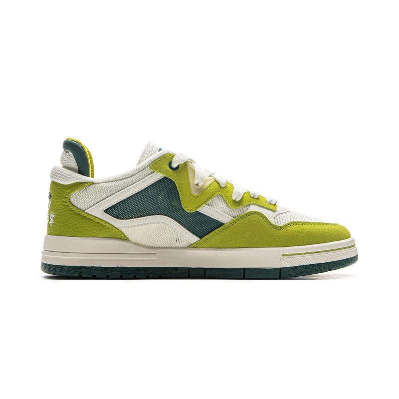 Li Ning Weiw Pro Trendy Versatile Durable Low-Top Skate Shoes Unisex Sneakers Cream-White Rainforest-Green AECV007-3