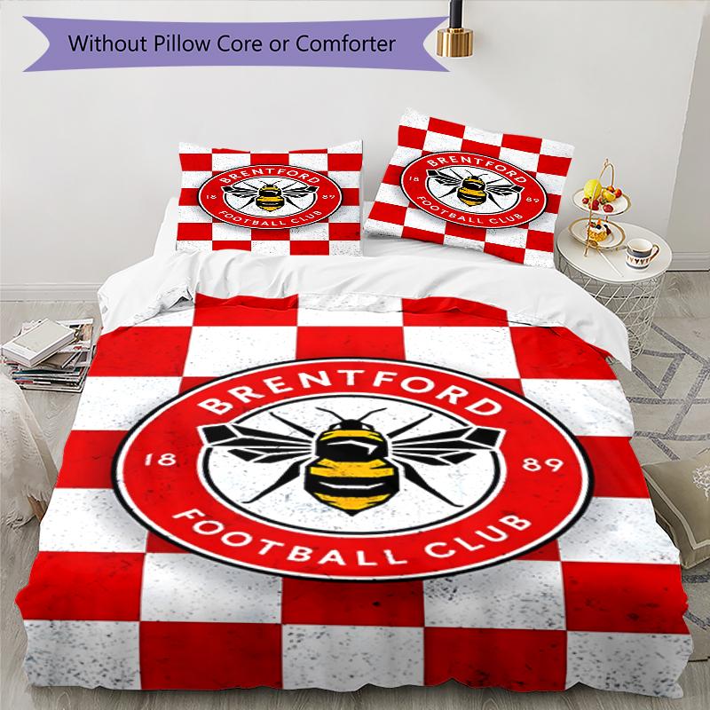 3pcs Football Team (38) Design Cover Set - HD Printed Bedding with 1 Cover and 2 Pillowcases - Perfect for Home and Dorm Decor