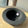 Female Elegant Top Hat French Big Head Circumference Hat Flat Top Straw Hat Seaside Vacation Sun Hat