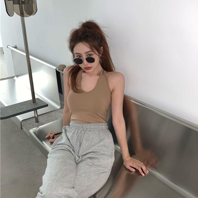 

Французька майка без бретелей з халтером: Стильний літній топ без спини для жінок Large