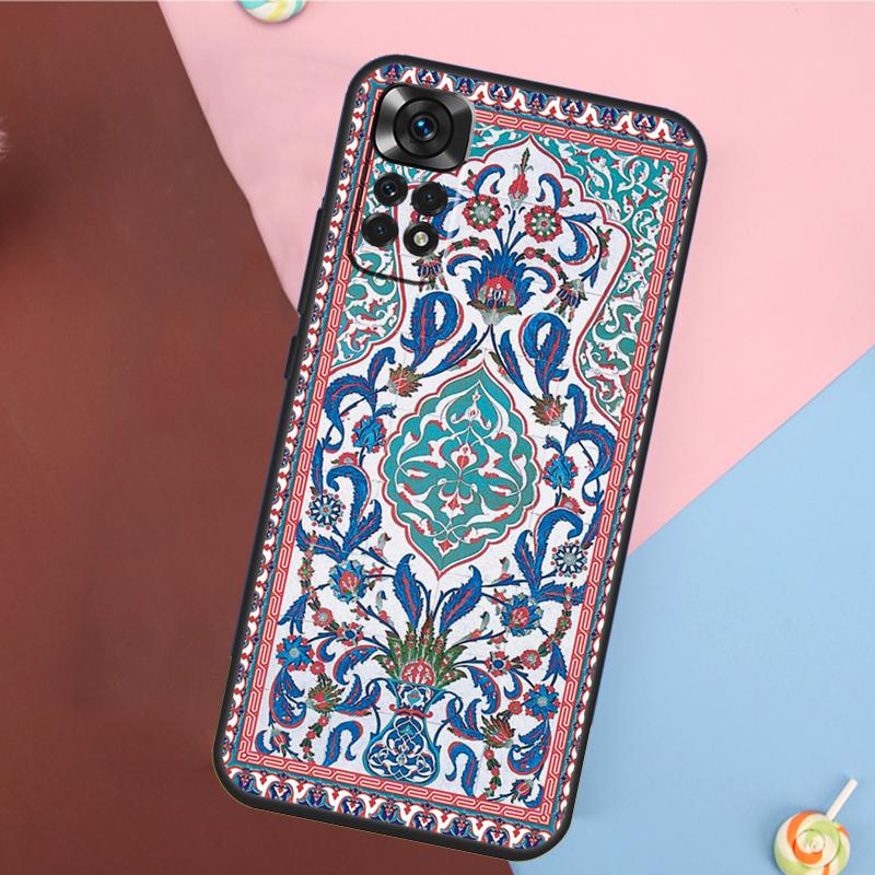 Ancient Floral Tiles Cover For Xiaomi Redmi Note 13 Pro 14 12 11 9 10 9S 10S 11S 12S Redmi 14C 10C 12C 13C Case