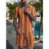 Summer Fashion Knitted Crochet Lapel Men's Short Sleeved Casual Vacation Polo Shirt