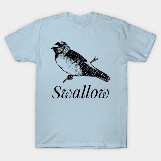 

Men Black Print T-shirt Swallow No-Cut Transfer Paper Print Cotton Tshirt 4XL