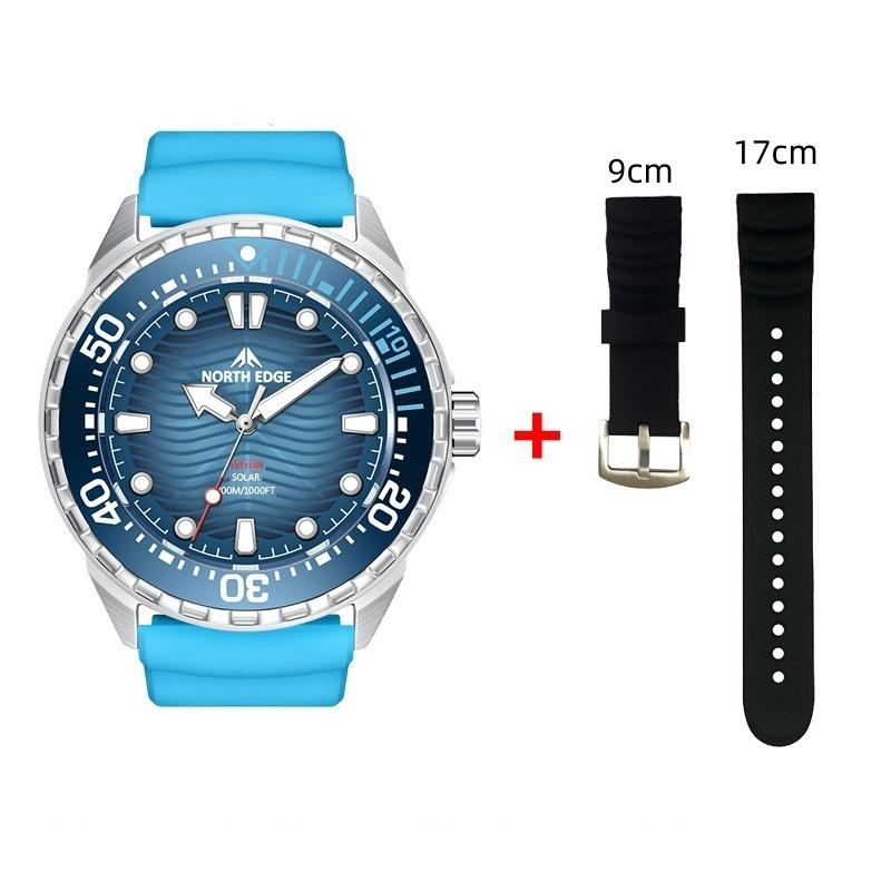 NORTH EDGE TRITON Solar Powered Dive Watch Japan MIYOTA Movt Quartz Watches For Men 316L Stainless Steel Case Waterproof 300M