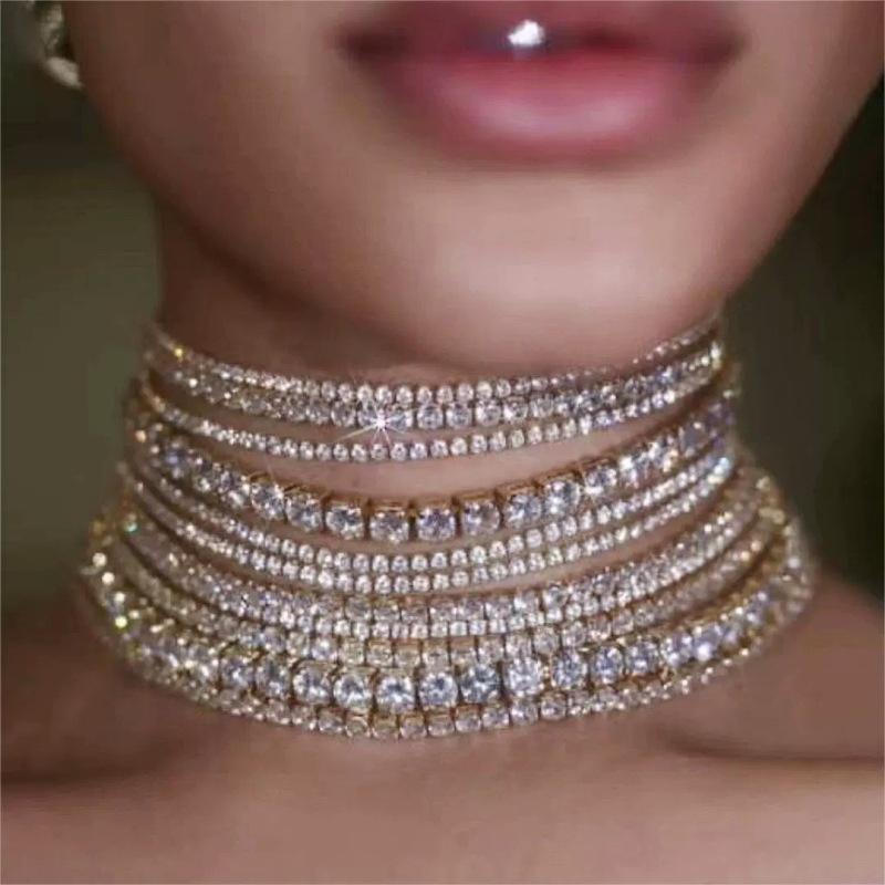 Strass Nachtclub Choker: Elegante Hochzeits- und Bankett-Halskette
