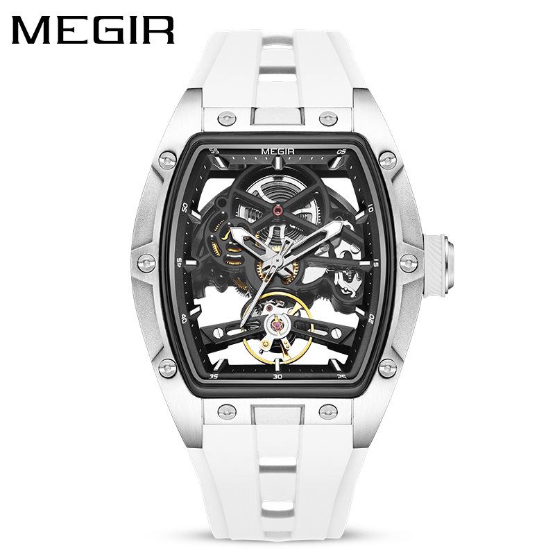 MEGIR 2242 Men's Waterproof Barrel-Shaped Mechanical Sports Watch