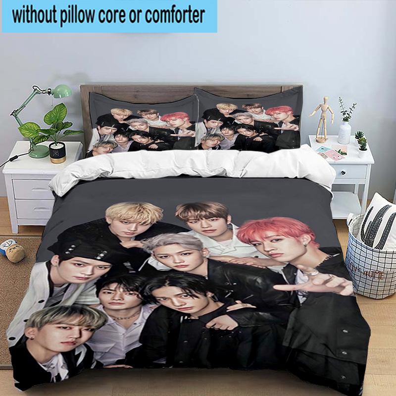3PCS K-pop Group Poses 3pcs Bedding,Including 3PCS Duvet Cover And 2pcs Pillowcases Perfect for Christmas,Ideal for Bedroom, Dormitory