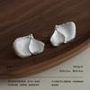 Original Niche Ancient Method Minimalist Natural Ginkgo Biloba Stud Earrings Brushed Process High-end Earrings Light Luxury Daily Earrings