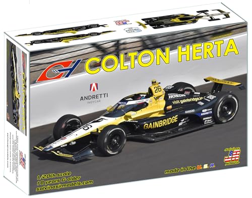 

Salvinos Jr. Models 1/20 IndyCar Andretti Global Colton Herta 2024 Indy 500 Plastic Model Car IA2024CHI (Car)