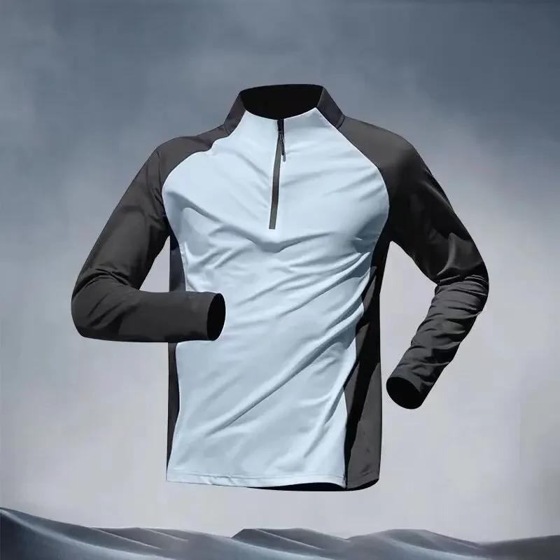 

Летняя мужская спортивная футболка, спортивная одежда с длинным рукавом, одежда для бега, спортзала, фитнеса, гольфа, рашгарда, быстросохнущая компрессионная рубашка M