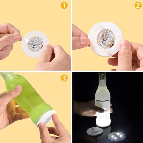 Illuminating LED Coasters, 3 Lighting Modes, Pack of 10 (Daylight White)