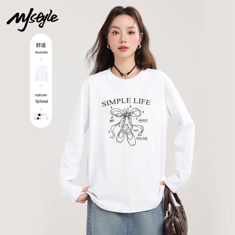 MJ STYLE Women s Pure Cotton Long-Sleeve T-shirt XL