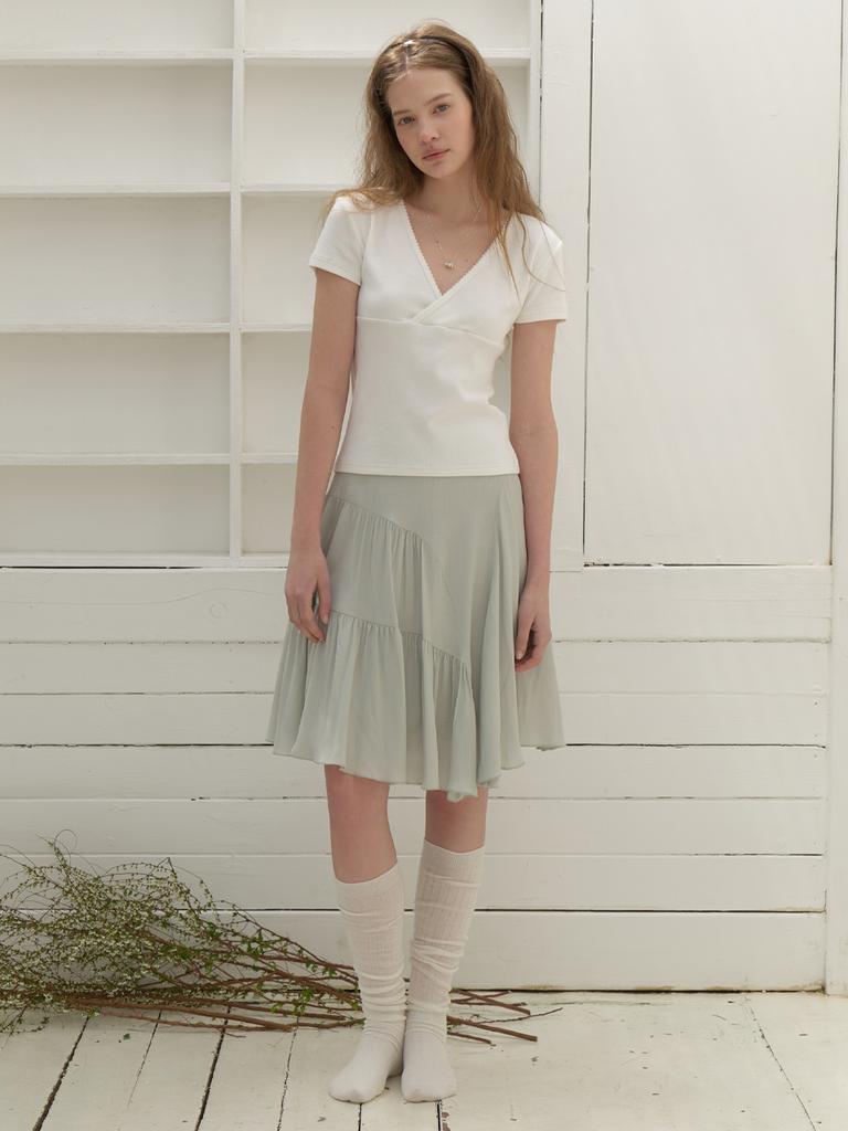 Liel Ena Chiffon Shirring Skirt (Mint)