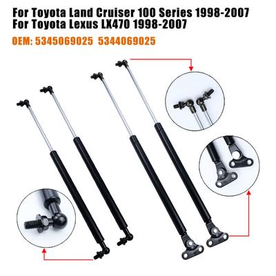 Első motorháztető és hátsó teherautó csomagtérajtó Gázrugók lengéscsillapító támasztórudak Toyota Land Cruiser 100-as sorozathoz Lexus LX470 98-07