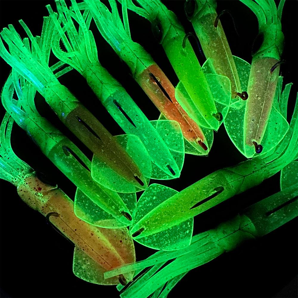 13cm Luminous UV Squid Lure with Lead Head & Hook - Soft Bionic Octopus/Cuttlefish Bait