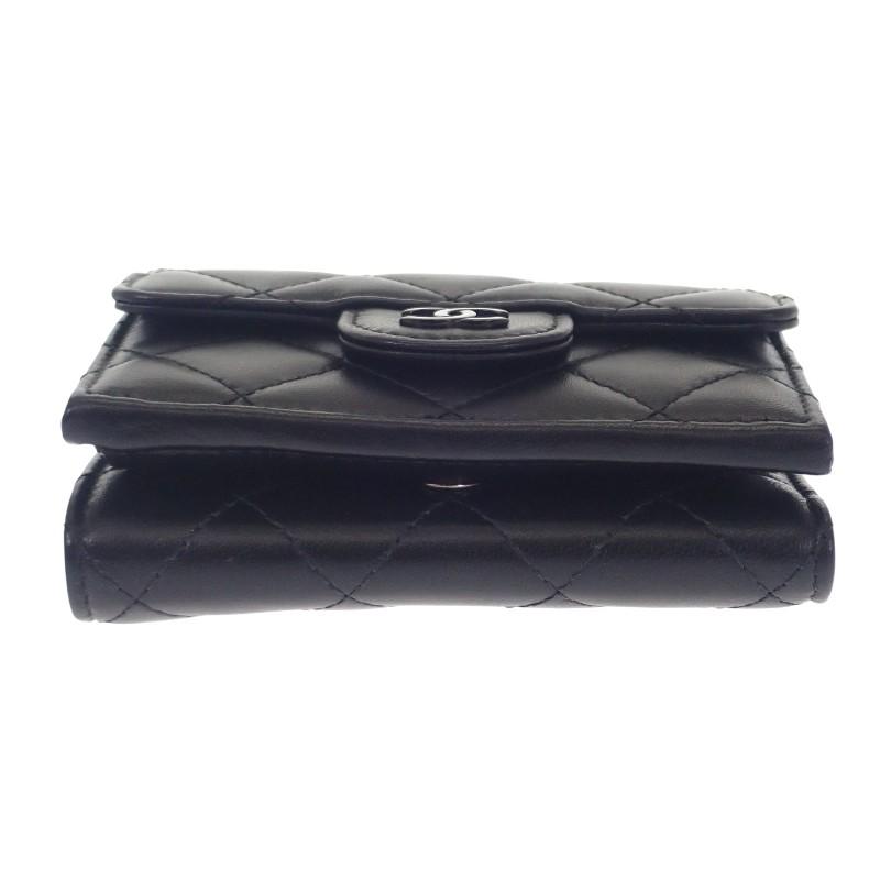 CHANEL  AP0230_B13639 Tri-fold wallet So Black lambskin Women