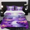 Purple Fantasy Forest Duvet Cover Set King Size Digital Printing Four Seasons Bedding Soft Skin-Friendly Room Decoration 3 Pcs