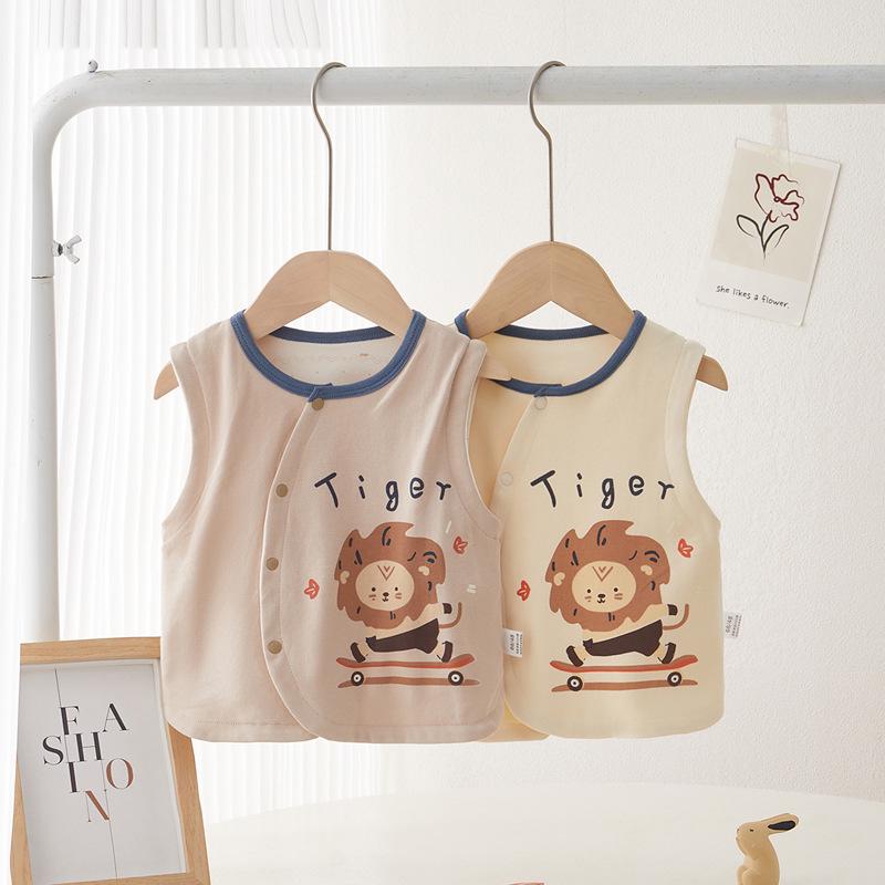 Double-Layer Pure Cotton Baby Cardigan: Winter Vest for Boys & Girls