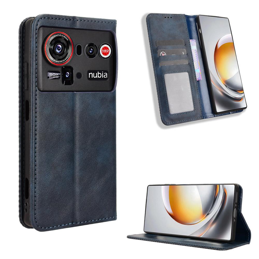 

Чохол-книжка для ZTE nubia Z80 Ultra зі Шкіри PU, Чохол для Телефону з Повноцінним Захистом [Захист від RFID] Чохол-Гаманець for ZTE nubia Z80 Ultra синій