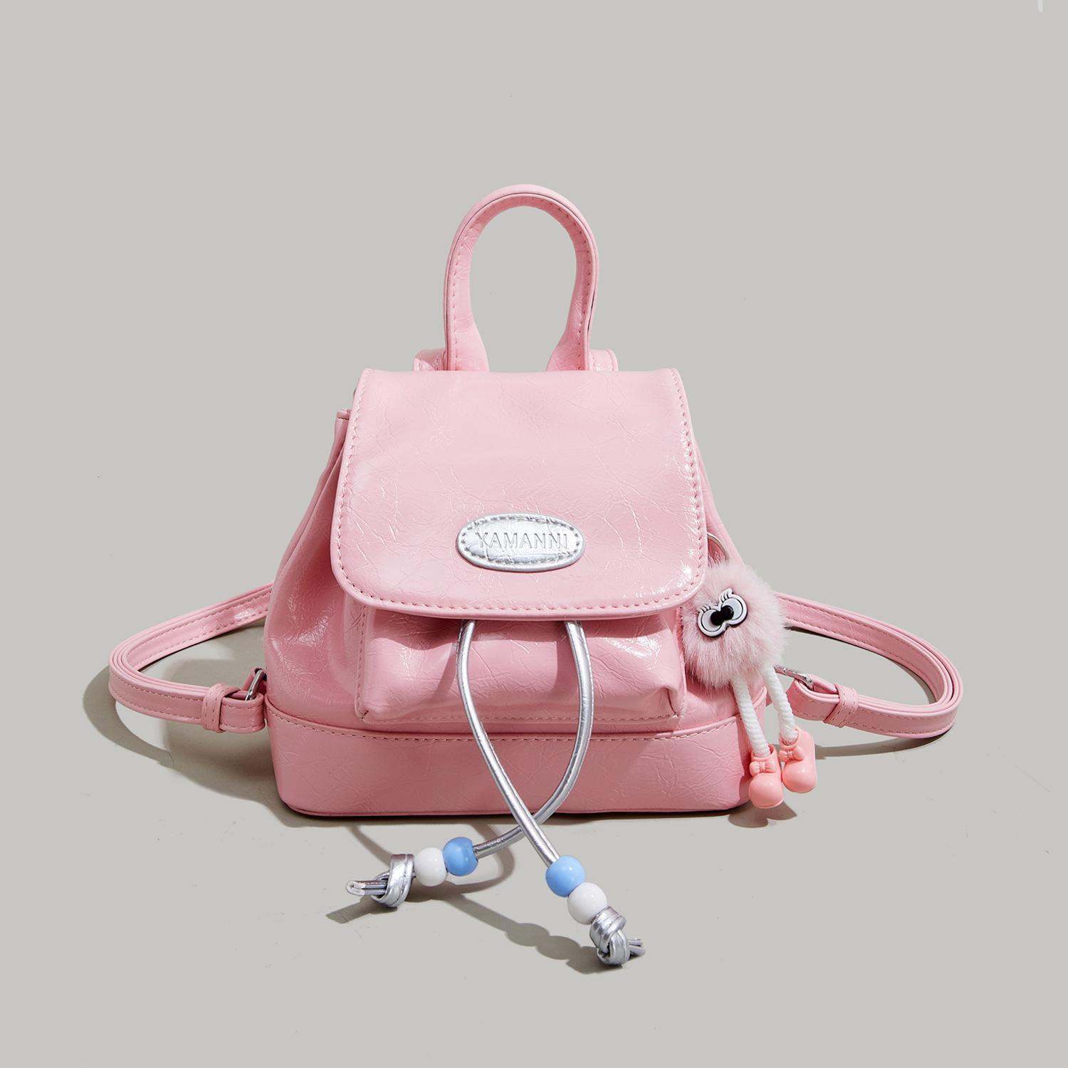 

Girls birthday gift mini backpack women s summer 2025 new silver casual small backpack versatile schoolbag розовый