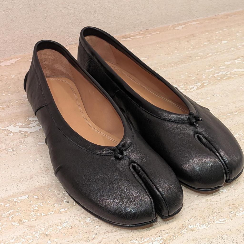 Women's 2026 Sheepskin Split-Toe Ballet Flats - Versatile, Shallow-Cut, Pleated Shoe