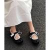 Shallow Bow Mary Jane Women 2025 New Fashion Versatile Velcro Casual Sneakers