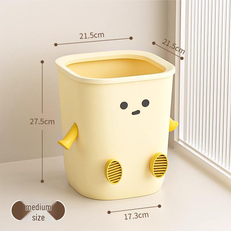 Cute Cartoon Trash Can with Paper Holder - Large Capacity for Home, Dorm, or Bedroom Use