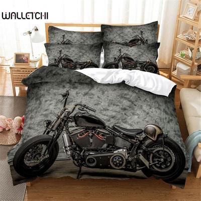 Set de lenjerie de pat 3D pentru motociclete Pat dublu Set husă pilotă Set lenjerie de pat Husă pat Dormitor matrimonial Set husă pat Set pat Lenjerie de pat