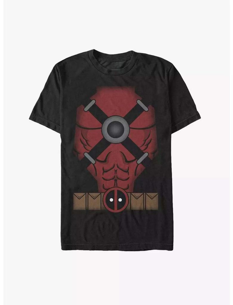 Echte 2026 Deadpool Bauchmuskelgürtel Comic-Druck Übergröße Herren- und Damen-Kurzarm-T-Shirts mit entspanntem Rundhalsausschnitt