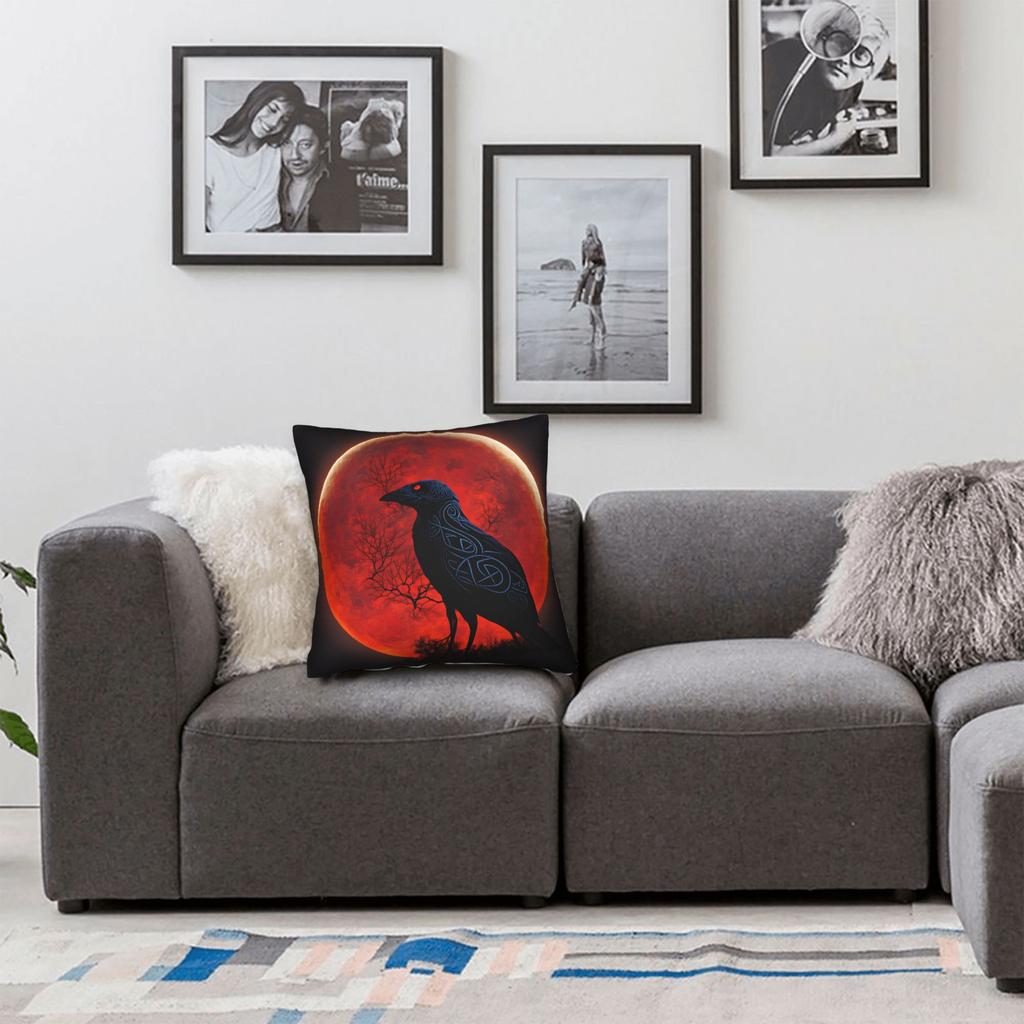 Tribal Raven Edda Pillow Cover Vintage Pillow Case For Office Car Home Decor Print Pillowcases Gift Idea
