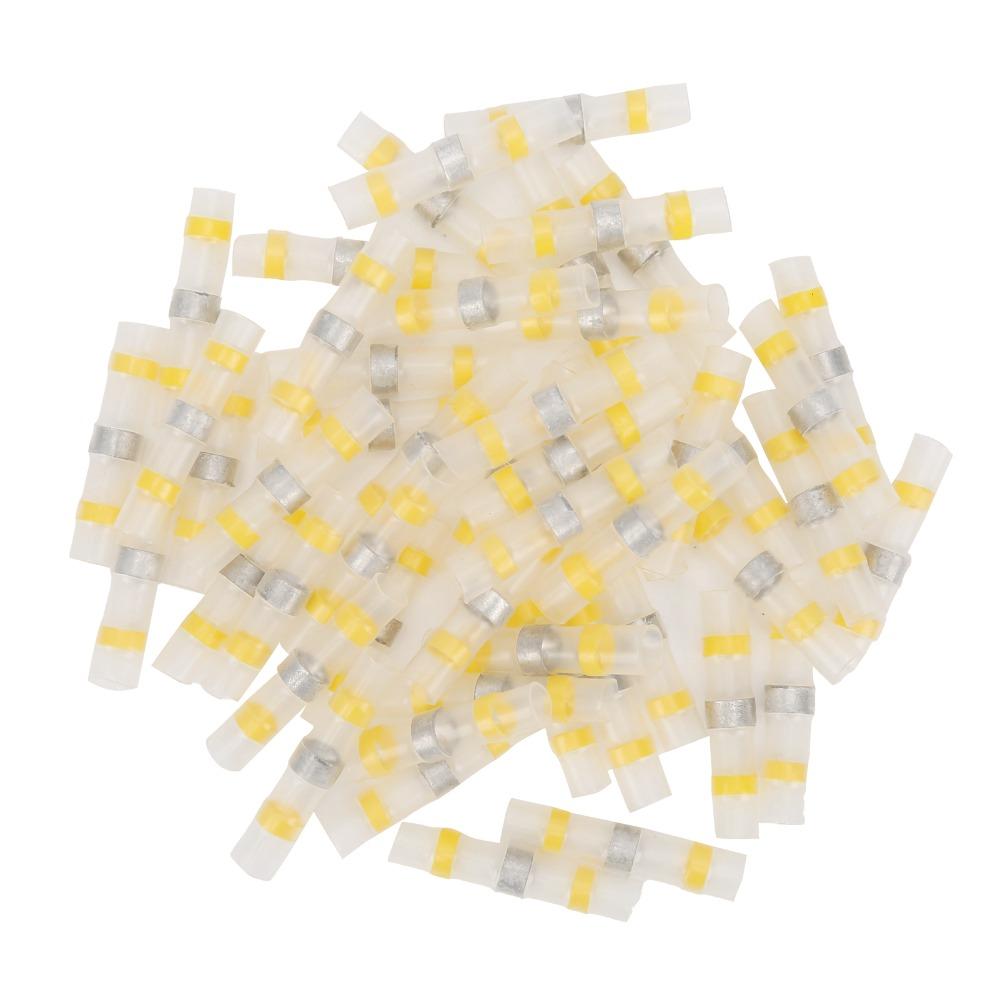 50 Pcs SST Solder Seal Wire Connector Transparent Waterproof Heat Shrink Butt Connectors Insulation HotMelt