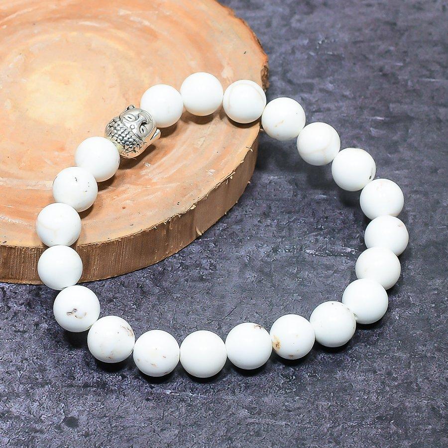 Bracciale Fatto a Mano in Corallo Bianco Naturale Regolabile ETC-9679