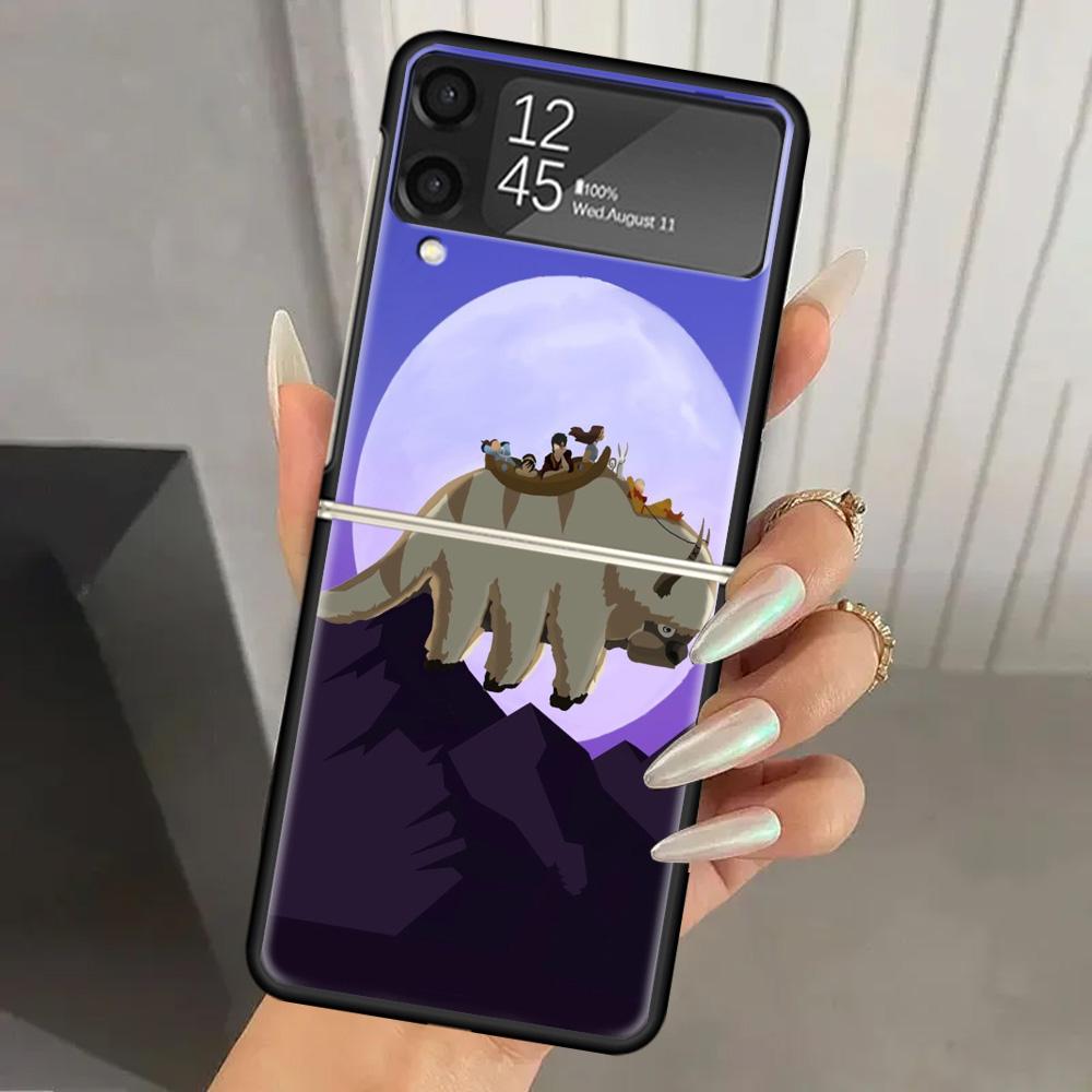 Anime Avatar The Last Airbender Hard PC Phone Case For Samsung Galaxy Z Flip 6 5 4 3 Black Cover ZFlip6 Flip5 Flip4 5G Foldable