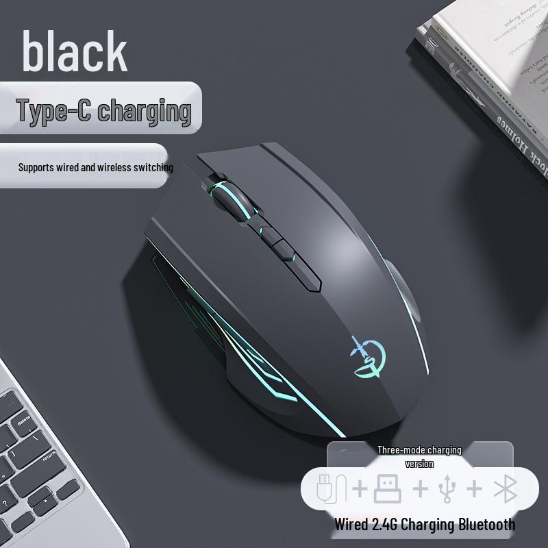 Wired Silent Mechanical Gaming Mouse with Side Buttons for Laptop/Desktop
